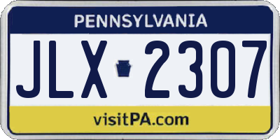 PA license plate JLX2307