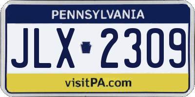 PA license plate JLX2309