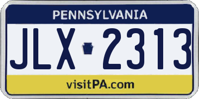 PA license plate JLX2313