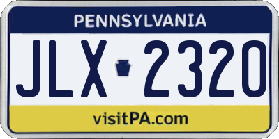 PA license plate JLX2320