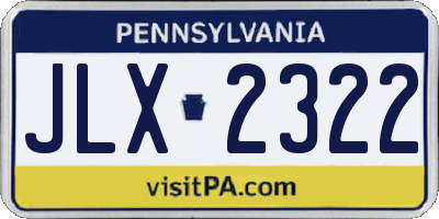 PA license plate JLX2322