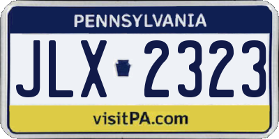 PA license plate JLX2323