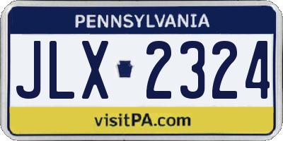 PA license plate JLX2324