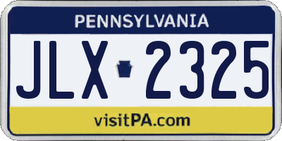 PA license plate JLX2325
