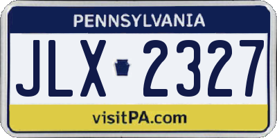 PA license plate JLX2327