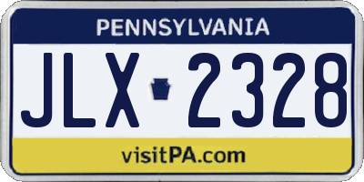 PA license plate JLX2328