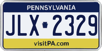 PA license plate JLX2329