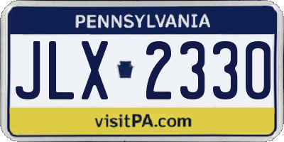 PA license plate JLX2330
