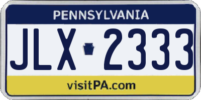 PA license plate JLX2333