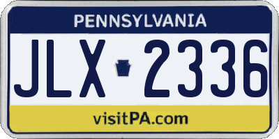 PA license plate JLX2336