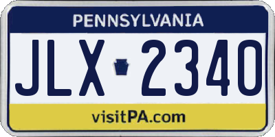 PA license plate JLX2340