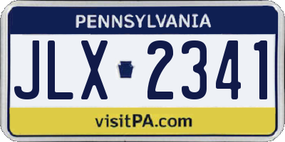 PA license plate JLX2341