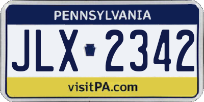 PA license plate JLX2342