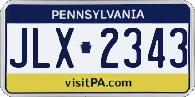PA license plate JLX2343