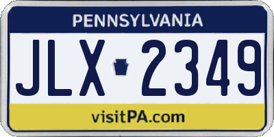 PA license plate JLX2349