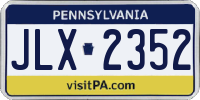 PA license plate JLX2352