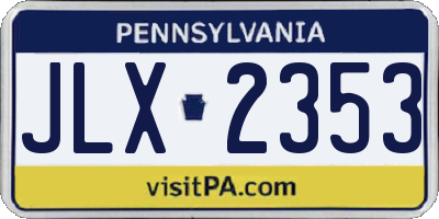 PA license plate JLX2353