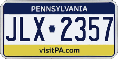 PA license plate JLX2357