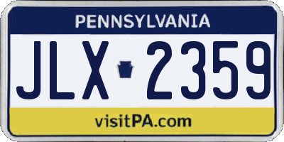 PA license plate JLX2359