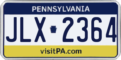 PA license plate JLX2364