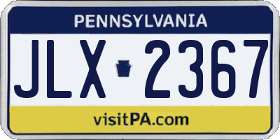 PA license plate JLX2367