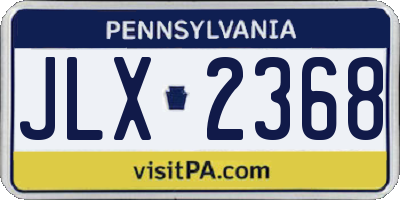 PA license plate JLX2368