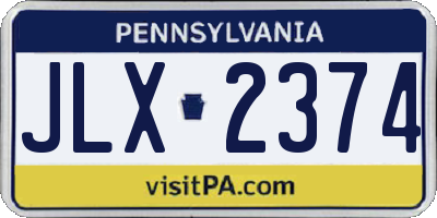 PA license plate JLX2374