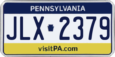 PA license plate JLX2379