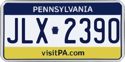 PA license plate JLX2390