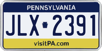 PA license plate JLX2391
