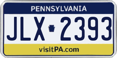 PA license plate JLX2393