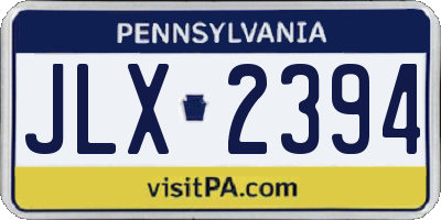 PA license plate JLX2394