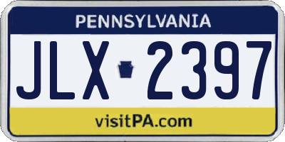 PA license plate JLX2397