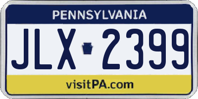 PA license plate JLX2399