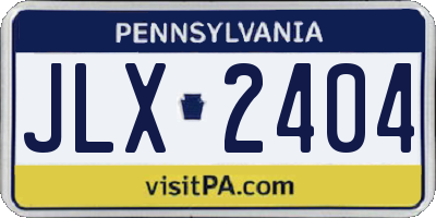 PA license plate JLX2404