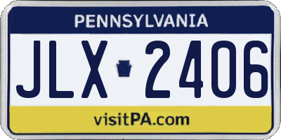 PA license plate JLX2406
