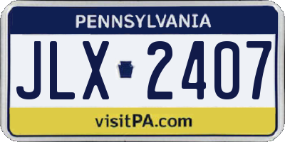PA license plate JLX2407