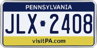 PA license plate JLX2408