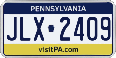 PA license plate JLX2409