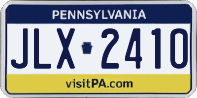 PA license plate JLX2410