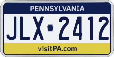PA license plate JLX2412