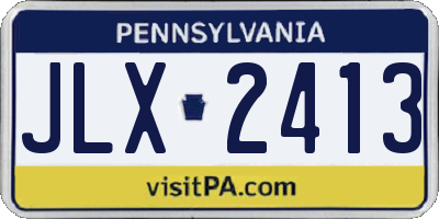 PA license plate JLX2413