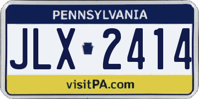 PA license plate JLX2414