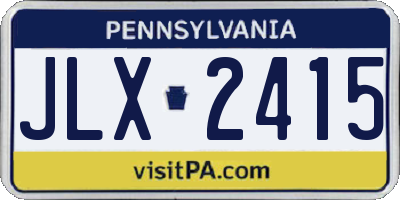 PA license plate JLX2415