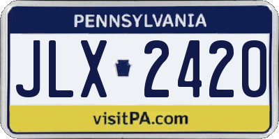 PA license plate JLX2420