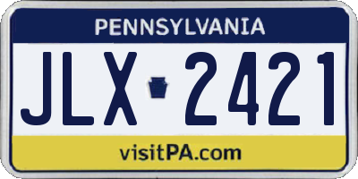 PA license plate JLX2421