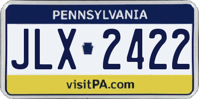 PA license plate JLX2422