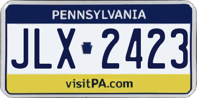 PA license plate JLX2423