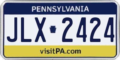 PA license plate JLX2424