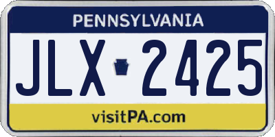 PA license plate JLX2425